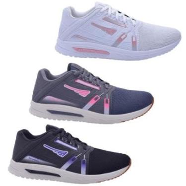 Imagem de Kit 3 Tênis Esportivo Feminino FXB Academia Confortável-Feminino