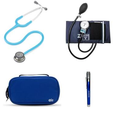 Imagem de Kit Estetoscopio Littmann + esfigmo + case + Laterna - Cores Variadas 