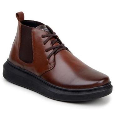 Imagem de Bota Botina Masculina Em Couro Legítimo Com Elástico Casual 100% Couro Legítimo Parra Boots-Masculino