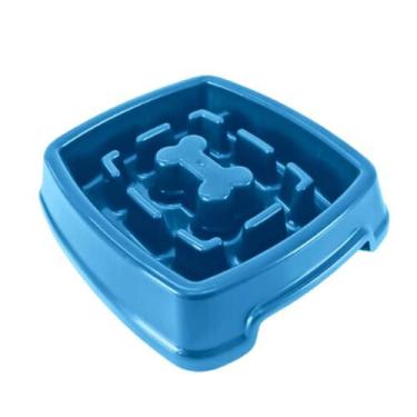 Imagem de Comedouro Lento 650ml Educativo - Menplast, Azul
