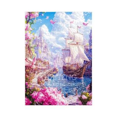 Imagem de Kit De Pintura Diamante 5D Para Adultos Iniciantes: Barco À Vela No Ma