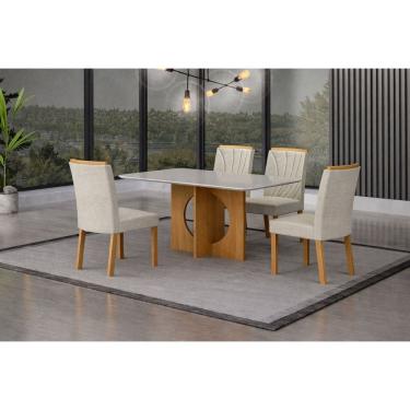 Imagem de Sala de Jantar 4 Cadeiras 100%MDF 1,20x80 Sophia Arbo Design