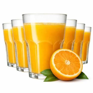 Imagem de Jogo Copos Vidro grosso Canelado 350ml para Água Suco drinks cozinha C