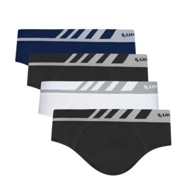 Imagem de Combo Com 4 Cuecas Slip Microfibra Sem Costura Lupo Original, G, Sorti