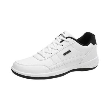 Imagem de Sapatos Casuais Masculinos De Couro Com Cadarço Para Esportes Ao Ar Li