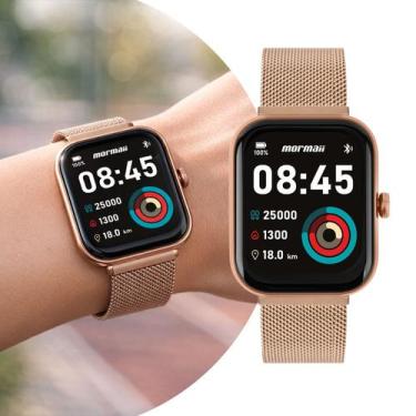 Imagem de Smartwatch Relógio Inteligente Rosa Feminino com Caixa de Polímero e P