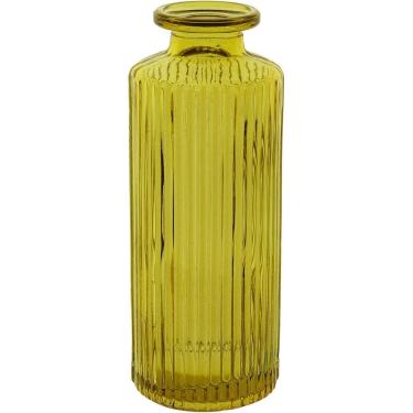Imagem de VASO DECORATIVO ENFEITE PLANTA GARRAFA VIDRO 13x5x5cm AMARELO