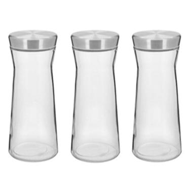 Imagem de KIT 3 POTE MANTIMENTOS HOME&CO COM TAMPA DE VIDRO 1,5 LITRO 26x11x11cm