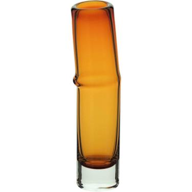 Imagem de VASO DECORATIVO ENFEITE PLANTA VIDRO 25x6x6cm ÂMBAR
