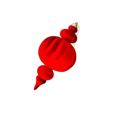 Imagem de Enfeite de Natal Enfeite Natal Pendura Cabaça Veludo Alt. 24CM X Diam. 12CM para Pendurar com Estrutura em Plástico