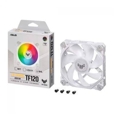 Imagem de Cooler para Gabinete TUF Gaming TF120 White ARGB 120MM com Fluxo de Ar 76 CFM e Rolamen...