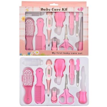 Imagem de Kit Higiene para Bebê Recém Nascido Essencial 13 Peças com Bolsa Organizadora Azul e Ro...