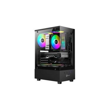 Imagem de Gabinete Gamer Kalkan Avalon Lite Wind, ATX, Frontal e Lateral em Vidro Temperado, 3 Ve...