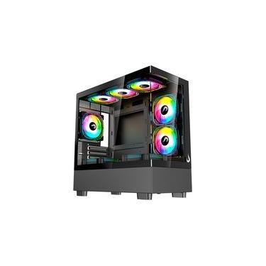 Imagem de Gabinete Gamer Rise Mode Crystal Glass 03, Mid Tower, Lateral e Frontal em vidro, Preto...