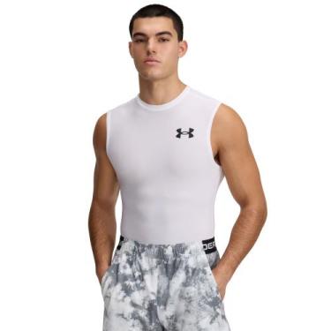 Imagem de Regata de Treino Under Armour HeatGear OG Masculina, Branco, G