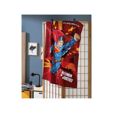 Imagem de Toalha Banho E Praia Infantil Menino Felpuda Dohler Superman, Vermelho