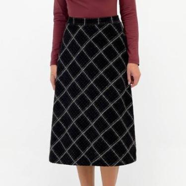 Imagem de Saia Anemone Midi Xadrez em Tecido Feminina-Feminino