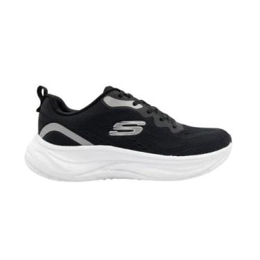 Imagem de Tênis Skechers Skech Cloud Masculino, 42, Preto, Branco