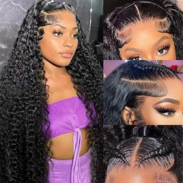 Imagem de Peruca NUEAHWO 32" Water Wave Lace Front 13x6, densidade 200
