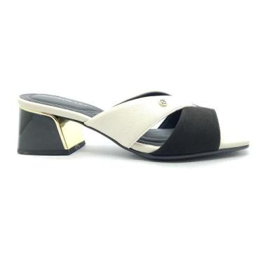 Imagem de Tamanco Piccadilly Feminino 543095, 36, Off white, Preto