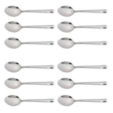 Imagem de Conjunto 12  Colheres Pequenas para Sobremesa Aço Inox Linha Verão Mar
