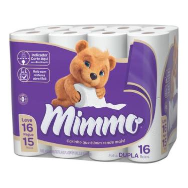 Imagem de Papel Higiênico Folha Dupla Mimmo 16 Rolos - 30m