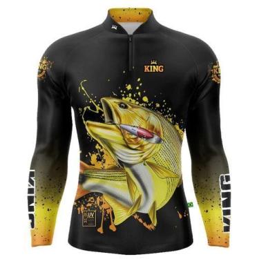 Imagem de Camisa Pesca Camiseta Manga Longa Proteção UV 50 King Brasil, Kff650, 