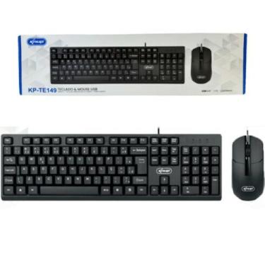 Imagem de Kit Teclado E Mouse Usb C Fio Escritório Pc Notebook Preto KP-TE149 - 