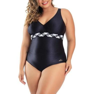 Imagem de Maiô Classic Trança Bicolor Preto 617557 Banho de Mar - Banho e Mar, 5