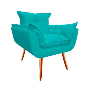 Imagem de Poltrona decorativa opala - LF INTERIORES,  Verde Tiffany
