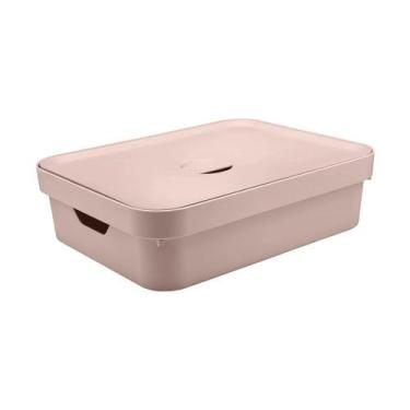 Imagem de Caixa Organizadora Rosa Duna com Tampa Cube 16L Ou, U