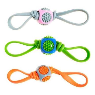 Imagem de Brinquedo cachorro mordedor home pet rope ball jolitex premium, ROSA