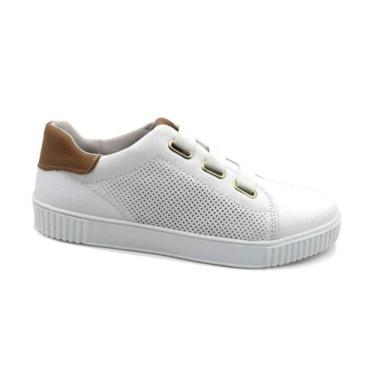 Imagem de Sapatênis Pegada Feminino 219015 Couro Branco, Branco, Castor, 39