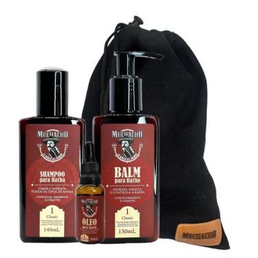 Imagem de Kit Shampoo para Barba + Balm para Barba + Oleo para Barba Frasco - Mu