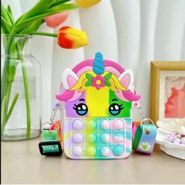 Imagem de Bolsa Infantil Unicórnio POP Bolha Sensorial de Silicone - Magazine wo