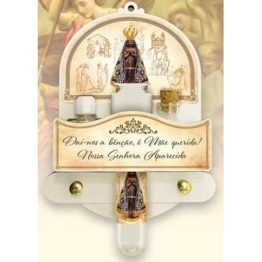 Imagem de Porta chaves de parede nossa senhora aparecida com kit exorcismo - arm