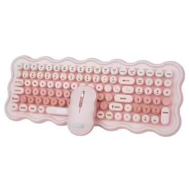 Imagem de Kit Teclado + Mouse Sem Fio Bluetooth Rosa Multimidia