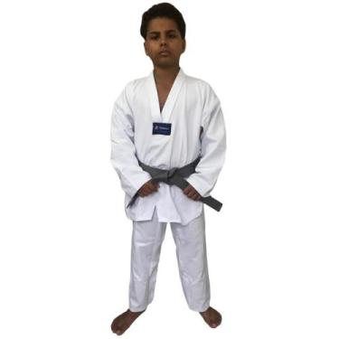 Imagem de Kimono Torah Dobok Taekwondo Reforçado Gola Branca - Infantil, M1
