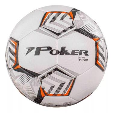 Imagem de Bola Futebol De Campo Traning 32 Gomos Costurado Prisma Poker, Cinza, 