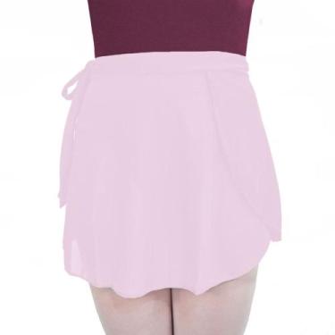 Imagem de Saia Ballet Ritmus Transpassada Jersey Adulto, P, Rosa
