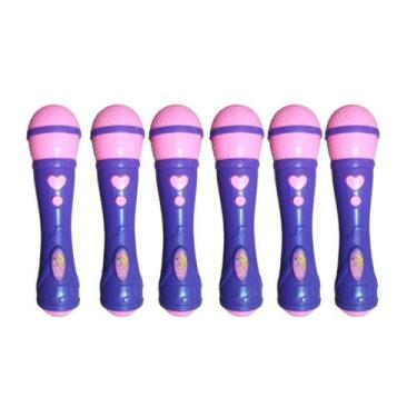 Imagem de Kit 6x Brinquedo Microfone Musical Infantil Roxo - AP TOYS