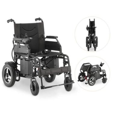 Imagem de Cadeira de Rodas Motorizada Eletrica Dobrável D800 até 120 kg Aço Carb