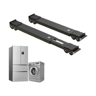Imagem de Par de Base Suporte Ajustável com Rodinhas para Geladeira Fogão Máquina de Lavar e Secadora 45cm a 70cm 200kg
