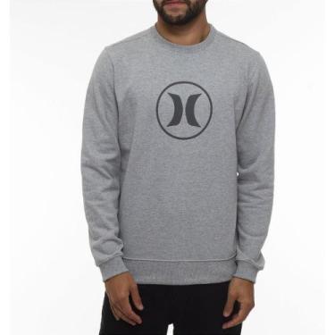 Imagem de Moletom Hurley Careca Circle Stone WT23 Masculino Cinza, GG, Cinza cla