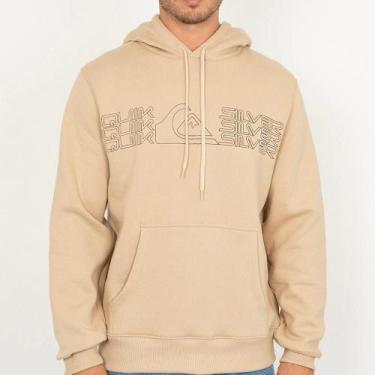 Imagem de Moletom Quiksilver Canguru Big Block WT26 Masculino Areia, G, Harvest 