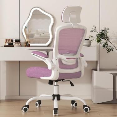 Imagem de Mimoglad Cadeira de escritório, cadeira de mesa ergonômica com encosto alto com suporte...