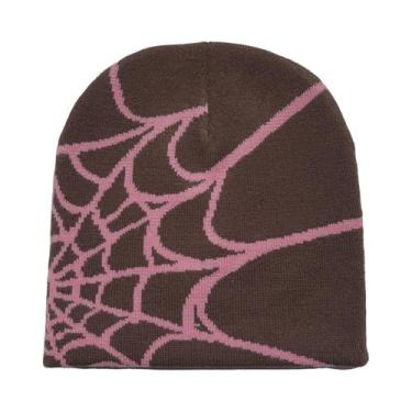 Imagem de Gorro De Malha Unissex Y2K Com Teia De Aranha, Para Quatro Estações, E