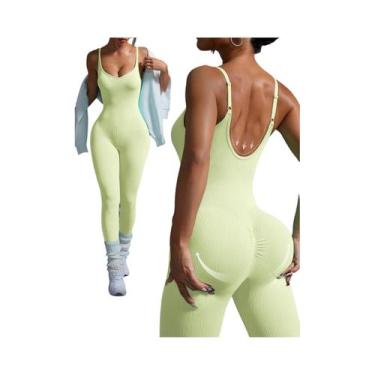 Imagem de Macacão De Yoga Feminino Sexy Sem Costura, Conjunto De Fitness Bodycon