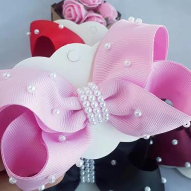Imagem de Laço bordado a mão - Nany_lacos1, Rosa