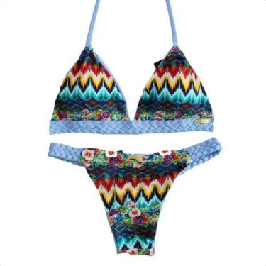 Imagem de Biquini Cortininha Trança Levanta Bumbum Bojo Moda Praia Top Feminino 
